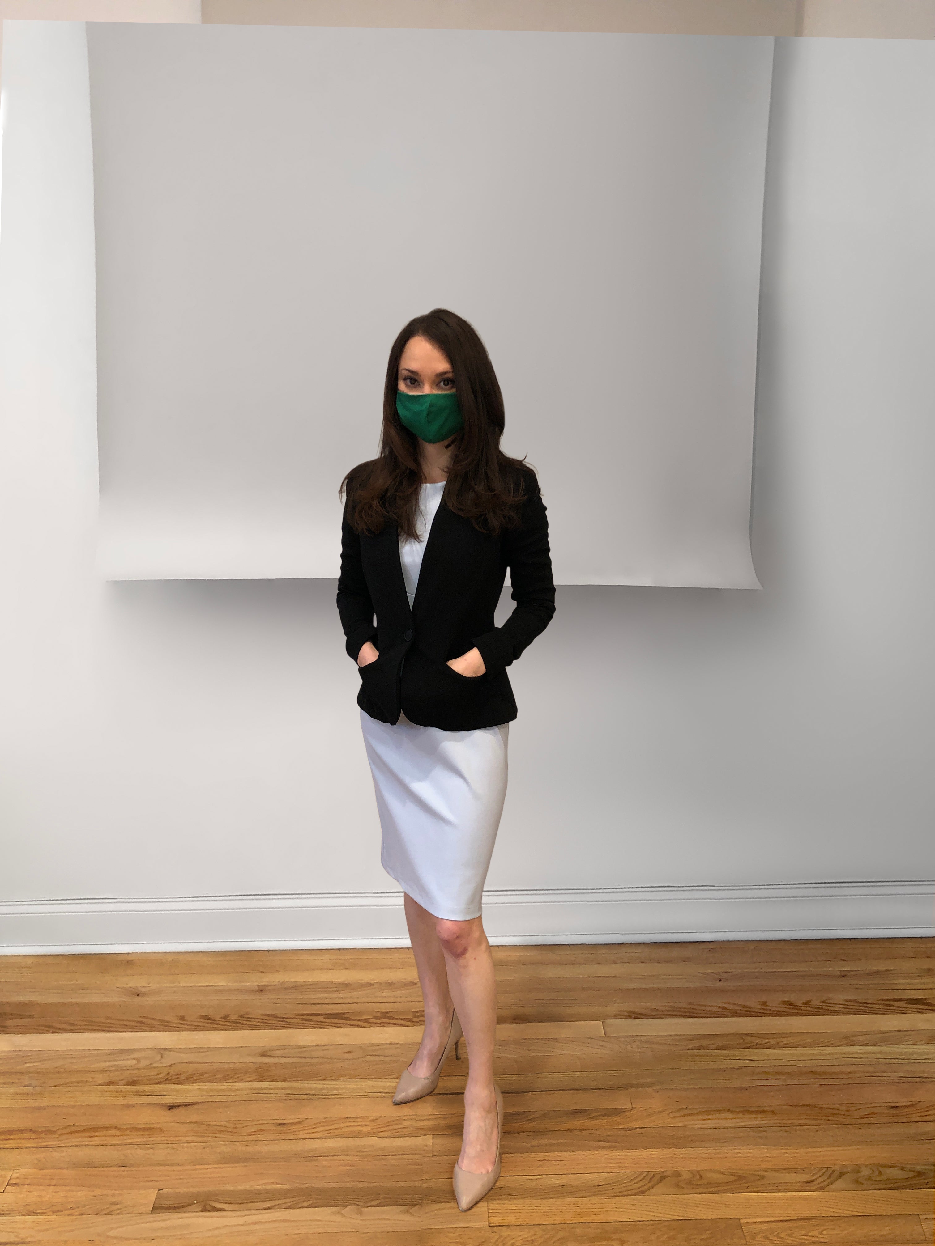 Women' Business Face Mask - Kelly Green NORA GARDNER | OFFICIAL STORE for work and office
