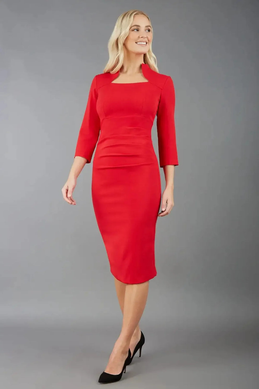 Women's Plaza Professional Dress | Scarlet Red
