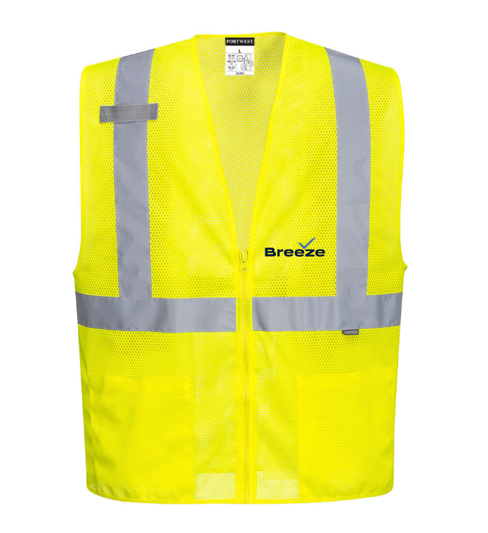 Unisex Safety Vest - Zipper Closure