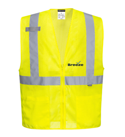 Unisex Safety Vest - Zipper Closure