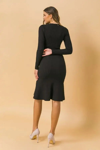 Sweater Midi Dress - Black